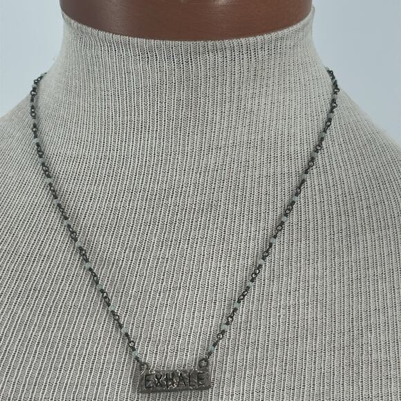 Handmade sterling silver exhale necklace - Picture 2 of 6